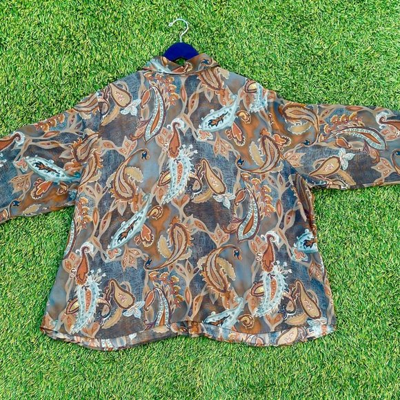 Avenue Vintage 90s pattern shirt / men’s / size 30-32 - Picture 1 of 3